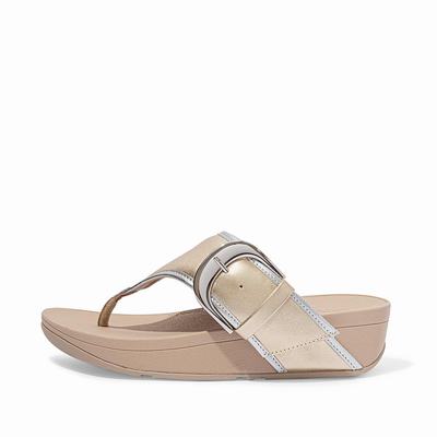 Fitflop Olive Mixed Metallics Toe-Post - Sandalen Damen - HellBraun (ZGD258493)